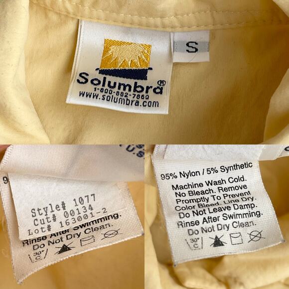 Solumbra big shirt dress cover-up top long sleeve by sun precautions yellow S - Picture 2 of 12